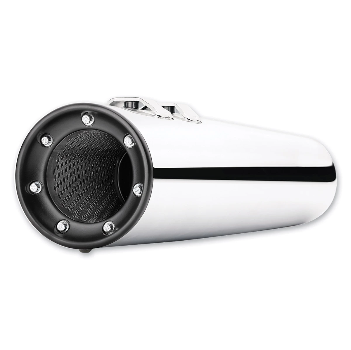 Cobra 4-1/2" PowrFlo Chrome Slip-On Mufflers With Black Tips 2 Cobra 4-1/2" PowrFlo Chrome Slip-On Mufflers With Black Tips - Image 2