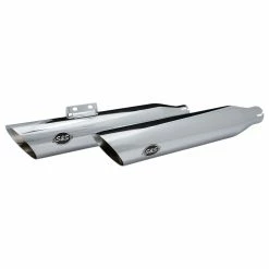 S&S Cycle Slash Cut Race Chrome Slip-On Mufflers