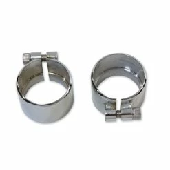 V-Twin Manufacturing Chrome 1-3/4" Muffler Clamp Set