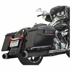 Bassani QNT 4" Black Slip-On Mufflers With Black End Caps