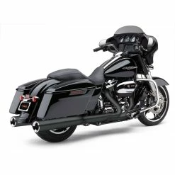 Cobra 4-1/2" PowrFlo Black Slip-On Mufflers With Chrome Tips