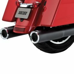 Vance & Hines Hi Output Slip-Ons Black With Chrome End Caps