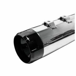 S&S Cycle MK45 4.5" Chrome Slip-On Mufflers With Highlight Machined Black Thruster End Caps