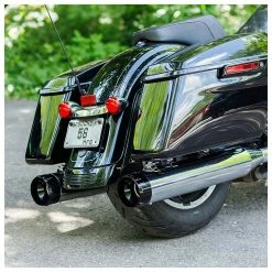 S&S Cycle MK45 4.5" Chrome Slip-On Mufflers With Highlight Machined Black Thruster End Caps -Exhaust Pipes Sales 833 372 C V3