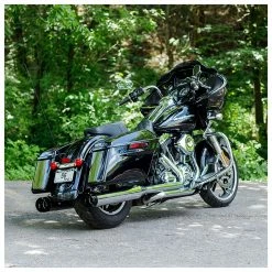 S&S Cycle MK45 4.5" Chrome Slip-On Mufflers With Highlight Machined Black Thruster End Caps -Exhaust Pipes Sales 833 372 D V3