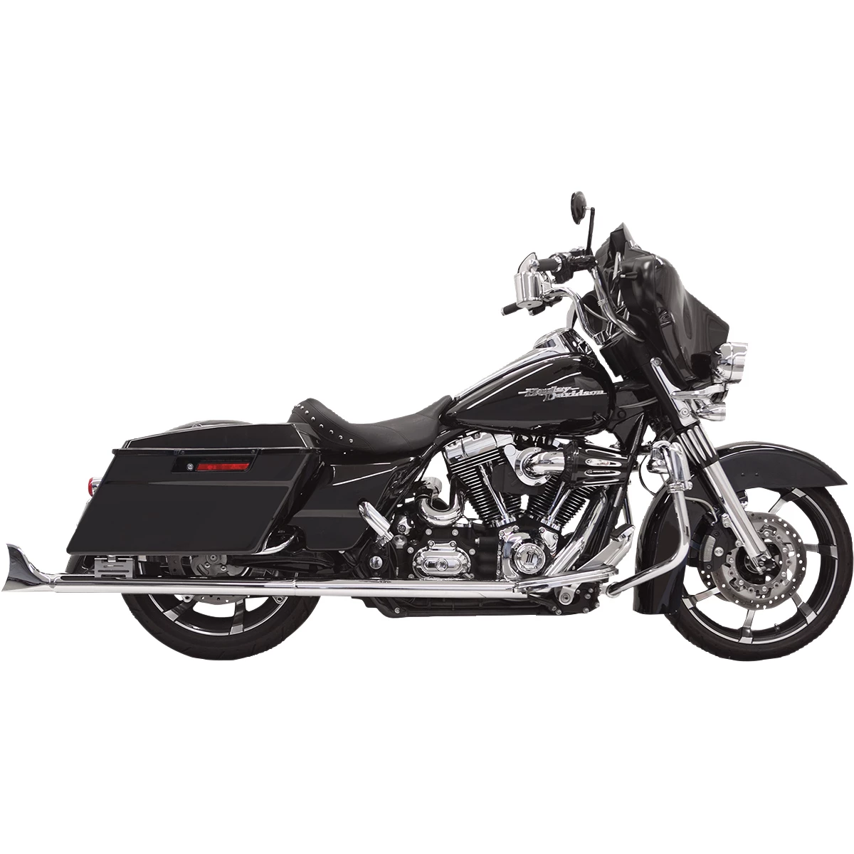 Bassani 33" X 2-1/4" Chrome Fishtail Slip-On Mufflers With Baffle 1 Bassani 33" X 2-1/4" Chrome Fishtail Slip-On Mufflers With Baffle