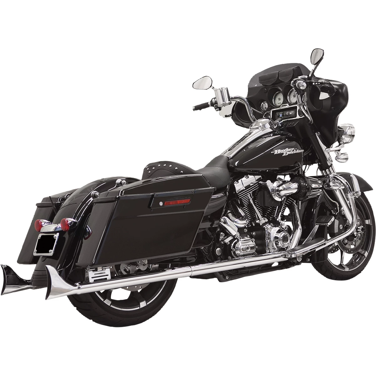 Bassani 33" X 2-1/4" Chrome Fishtail Slip-On Mufflers With Baffle 2 Bassani 33" X 2-1/4" Chrome Fishtail Slip-On Mufflers With Baffle - Image 2