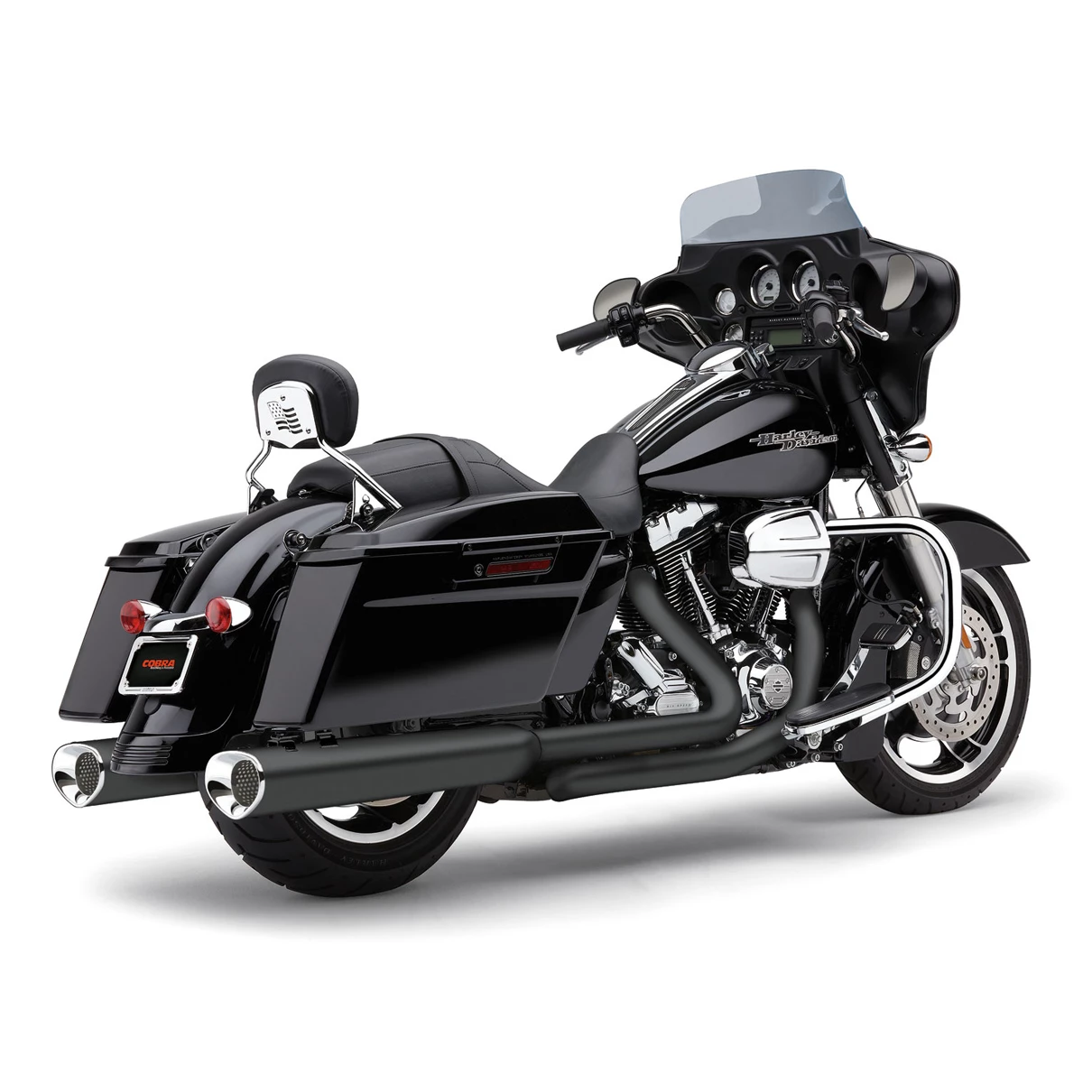 Cobra Tri-Flo Black Slip-On Mufflers 1 Cobra Tri-Flo Black Slip-On Mufflers